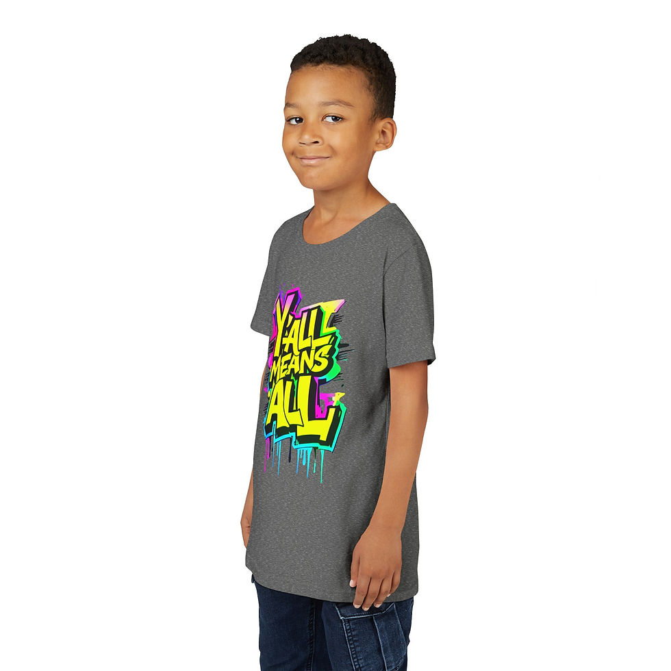 Thumbnail: Y’all Means All Youth Short Sleeve T-Shirt, Highlight Inclusive Apparel for Kids