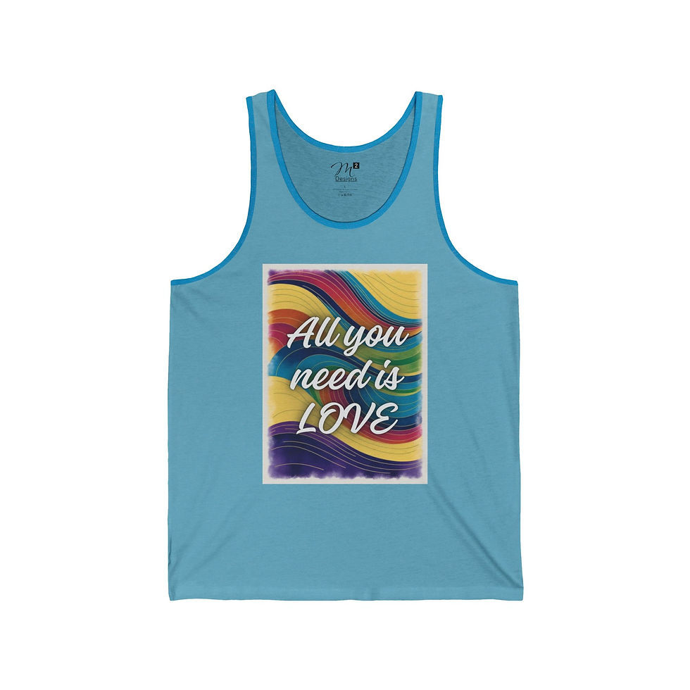 Thumbnail: All You Need is LOVE Unisex Jersey Tank, Rainbow Swirl, Positivity, Empowerment