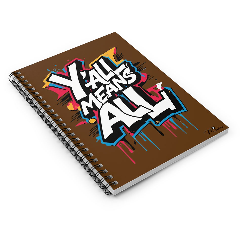 Thumbnail: Y’all Means All Spiral Notebook, Brown, Inclusion, Diversity, Equality, LGBTQ+