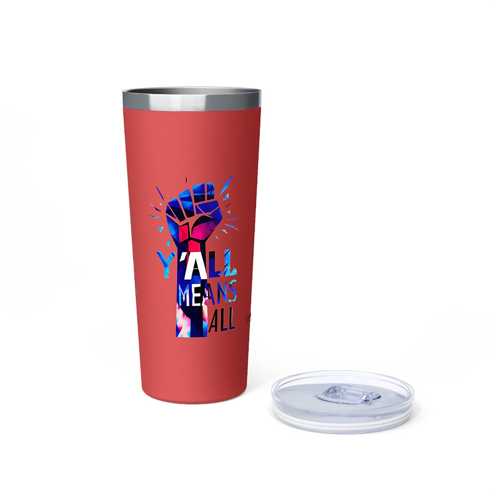 Thumbnail: Y’all Means All Resist Tumbler, Blue, 22oz Travel Mug, Equality, Inclusion