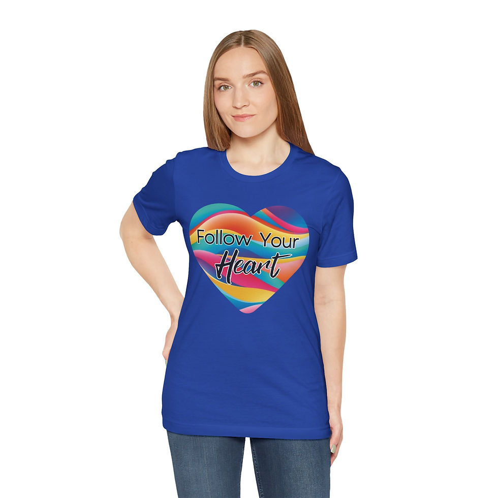 Thumbnail: Follow Your Heart Unisex Tee, Inspirational & Inclusive Apparel for Everyone