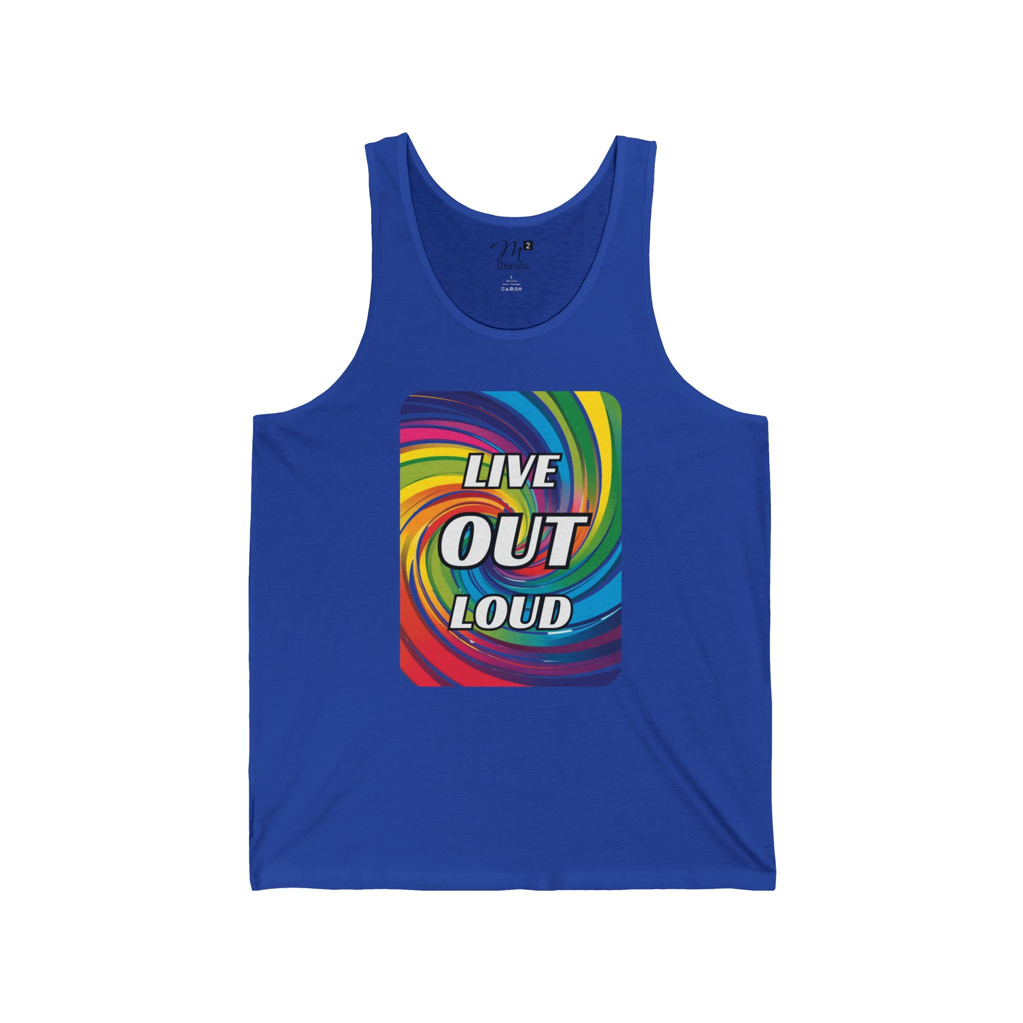 Live OUT Loud Unisex Jersey Tank, Positivity, Empowerment, Diversity, PRIDE