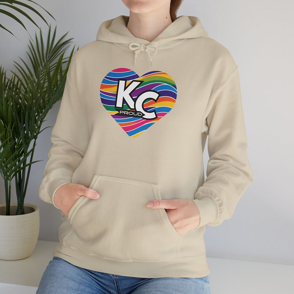 Thumbnail: KC Proud rainbow wave heart Unisex hoodie, Diversity, Inclusive, PRIDE 