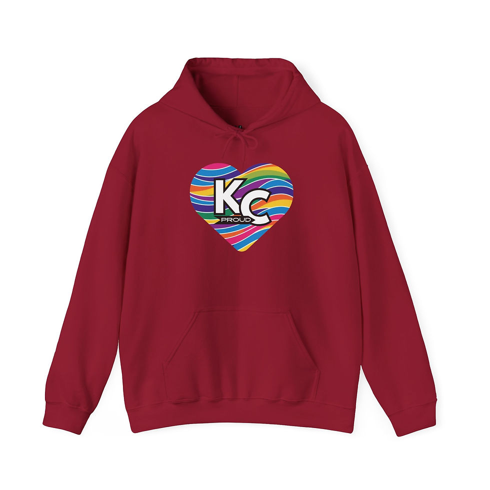 Thumbnail: KC Proud rainbow wave heart Unisex hoodie, Diversity, Inclusive, PRIDE 