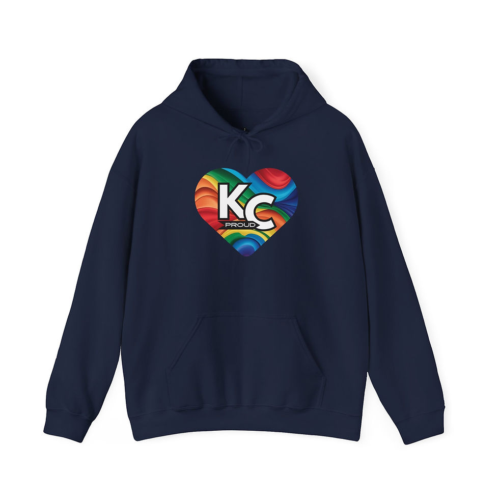 Thumbnail: KC Proud rainbow heart Unisex hoodie, Diversity, Inclusive, Positivity, PRIDE 