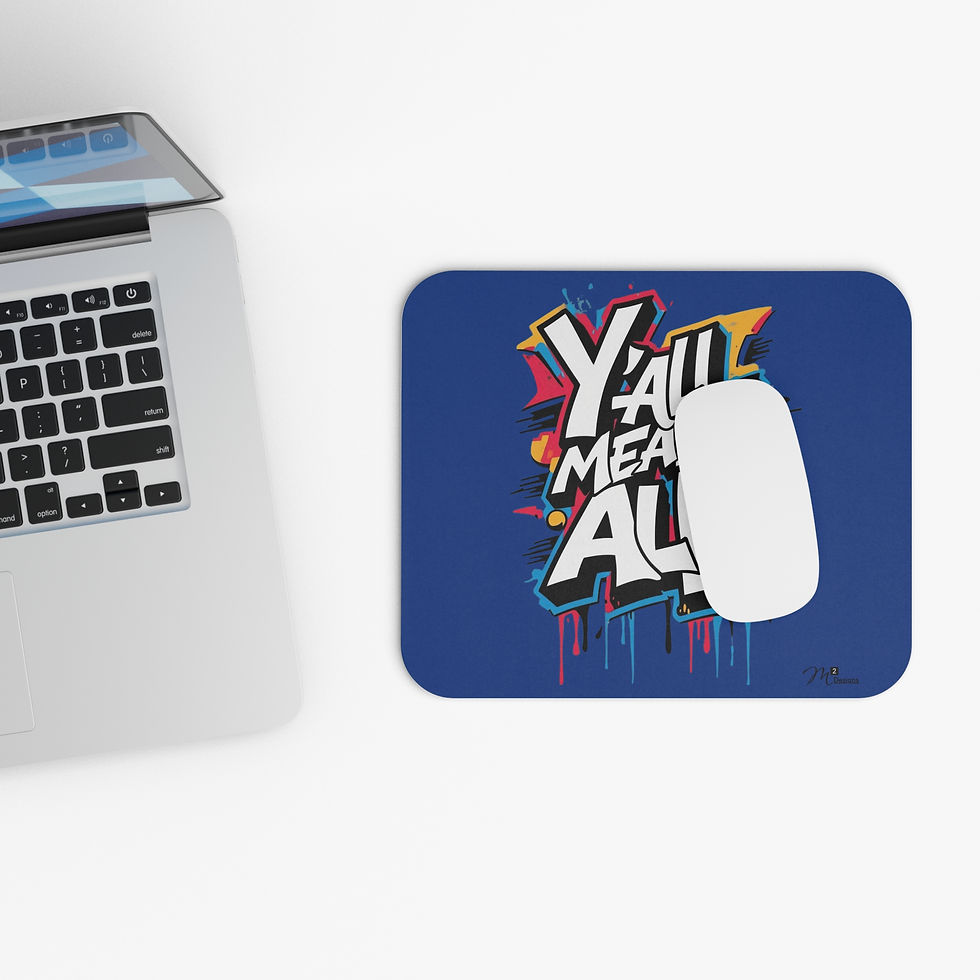 Thumbnail: Y’all Means All Mouse Pad, Dark Blue Desk Accessory, Inclusion, Equality, LGBTQ+
