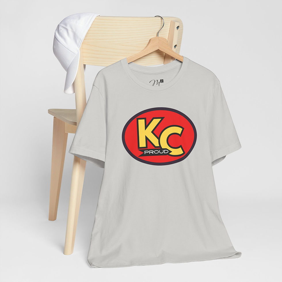 Thumbnail: KC Proud (red oval gold letters) Unisex Tee, Kansas City PROUD