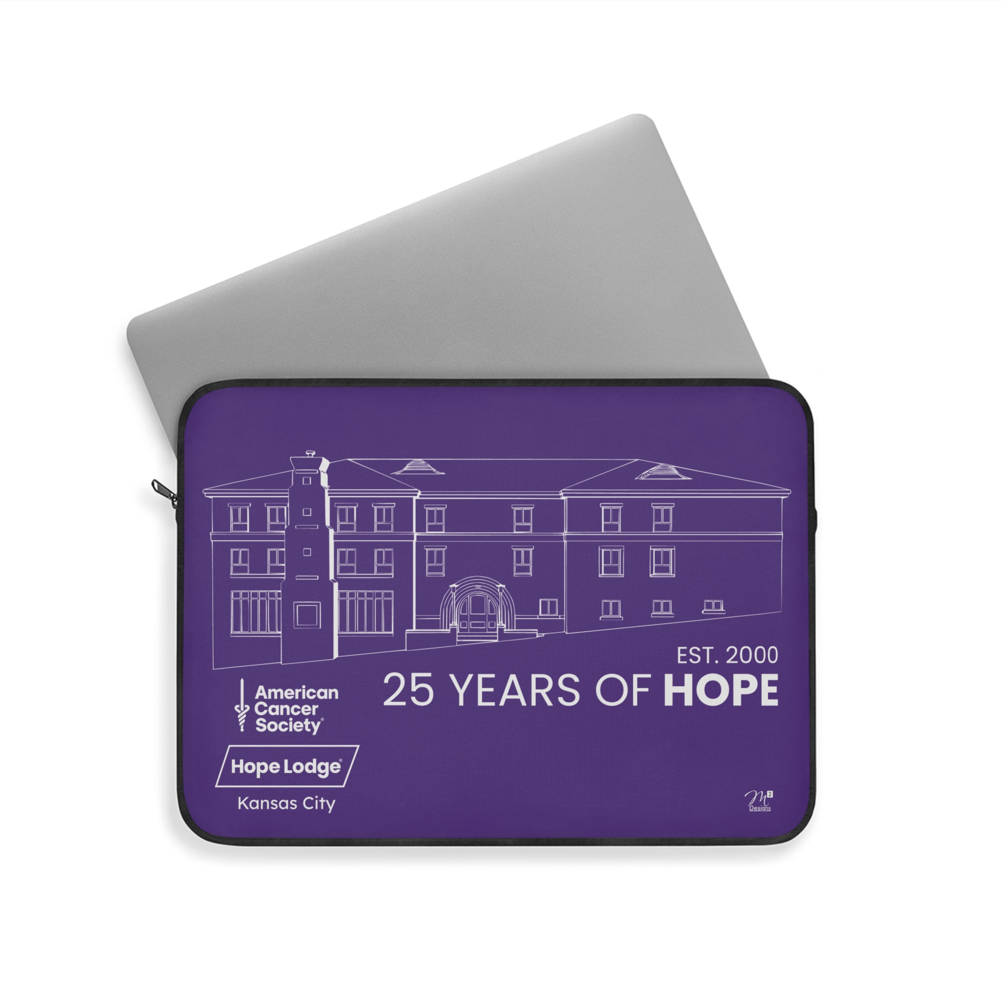Purple Tablet Sleeve, Hope Lodge Kansas City 25 Years of Hope, White Design