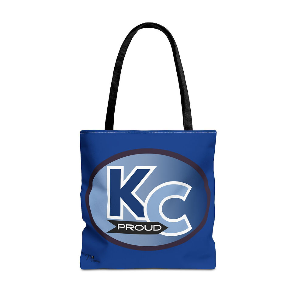 Thumbnail: KC Proud (blue gradient color letters) Tote Bag, Dk Blue 13x13, 16x16, 18x18 
