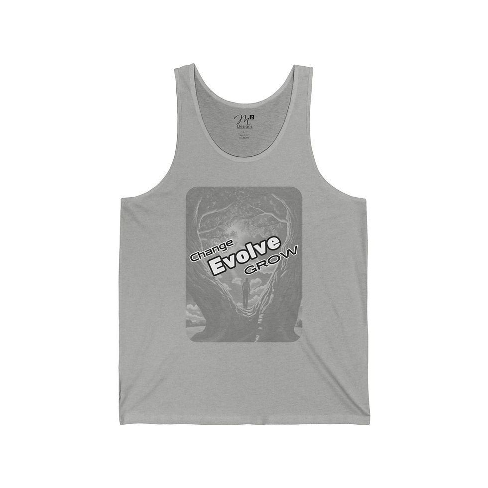 Thumbnail: Change, Evolve, Grow Tree Unisex Jersey Tank, Inspirational & Motivational
