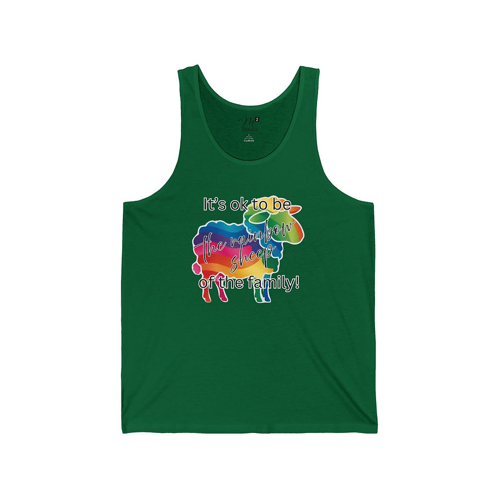 Thumbnail: Rainbow Sheep of the Family Unisex Jersey Tank, Positivity, Diversity, PRIDE