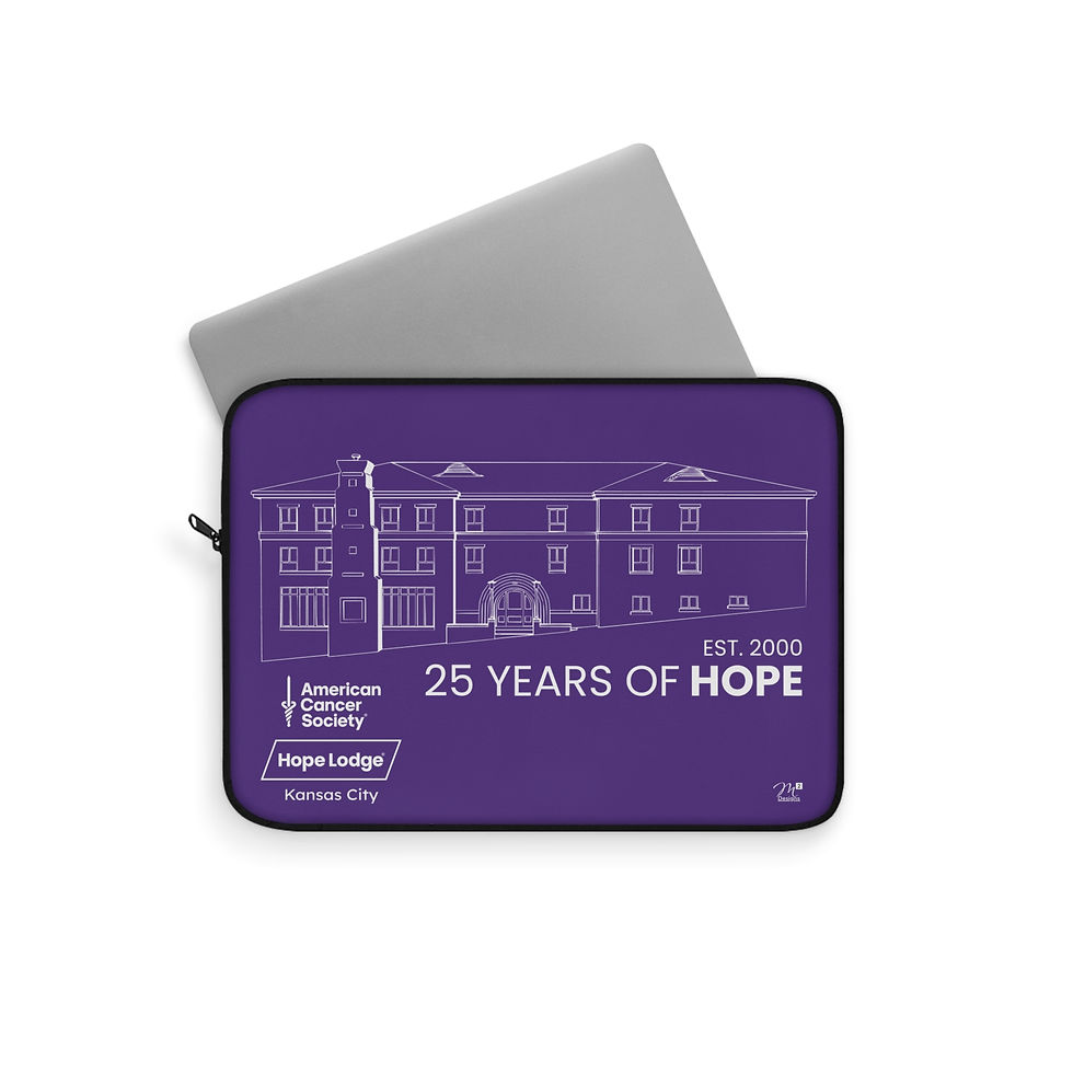 Thumbnail: Purple Tablet Sleeve, Hope Lodge Kansas City 25 Years of Hope, White Design