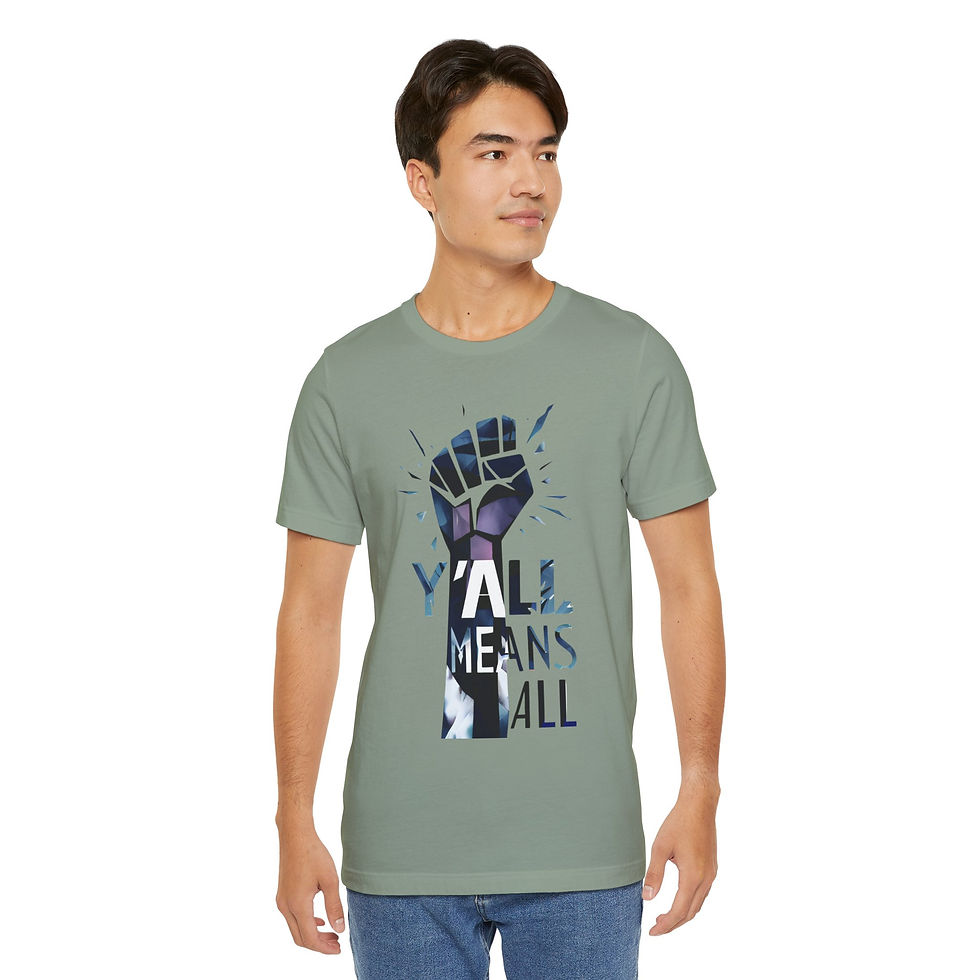 Thumbnail: Y'all Means All Resist Unisex Tee, Pastel, Inspirational & Inclusive Apparel