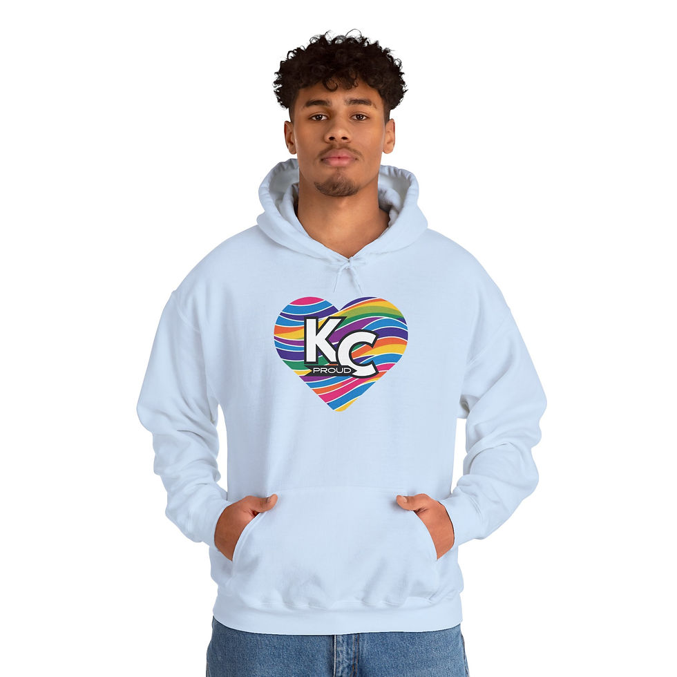 Thumbnail: KC Proud rainbow wave heart Unisex hoodie, Diversity, Inclusive, PRIDE 