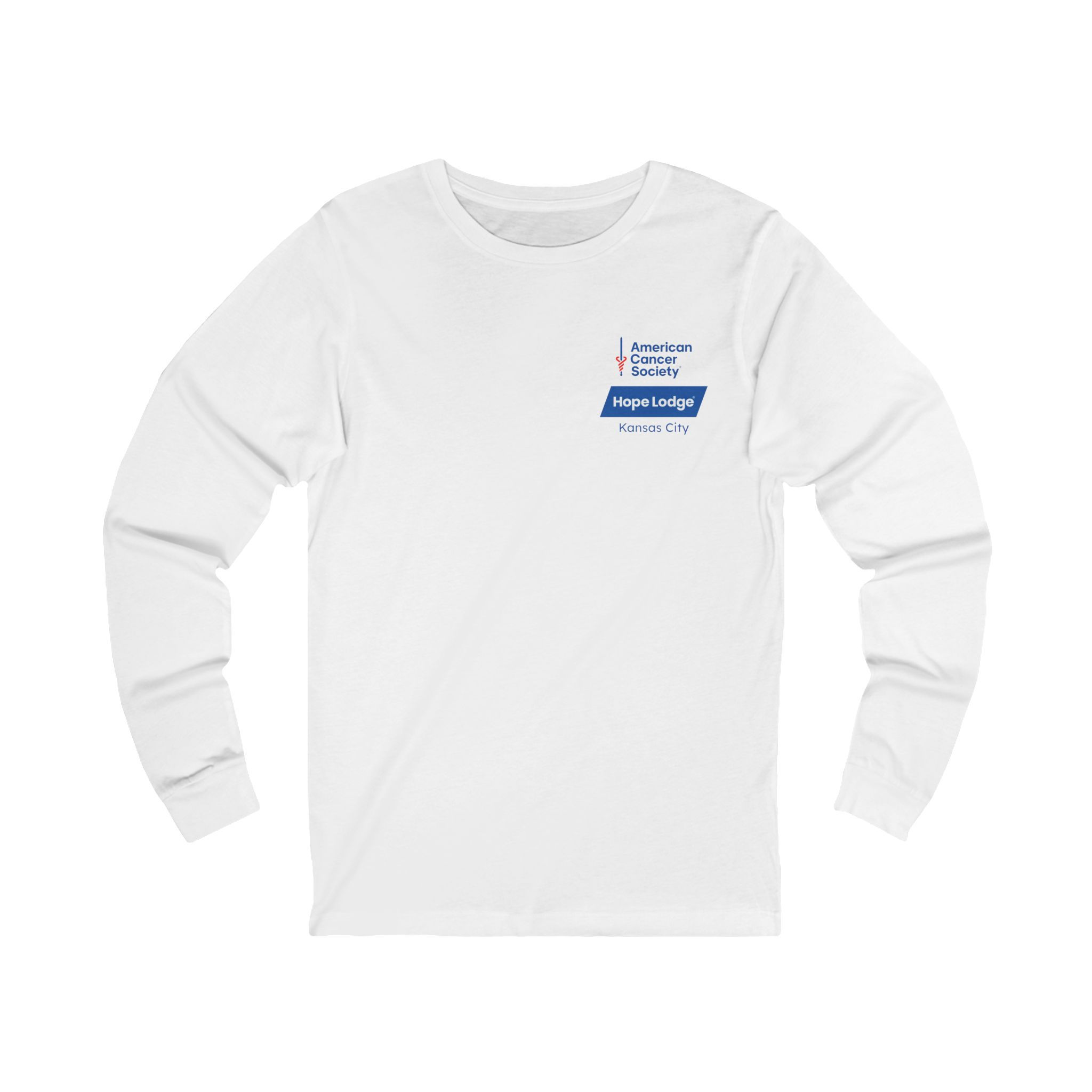 Unisex Long Sleeve Tee, Hope Lodge Kansas City 25 Years of Hope, Blue Design