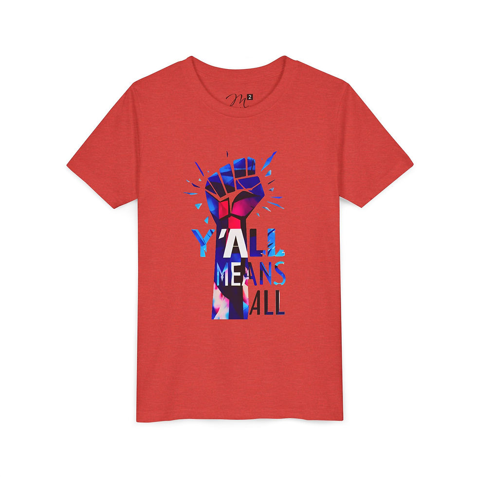 Thumbnail: Y’all Means All Resist, Youth Short Sleeve T-Shirt, Blue, Inclusive Apparel Kids