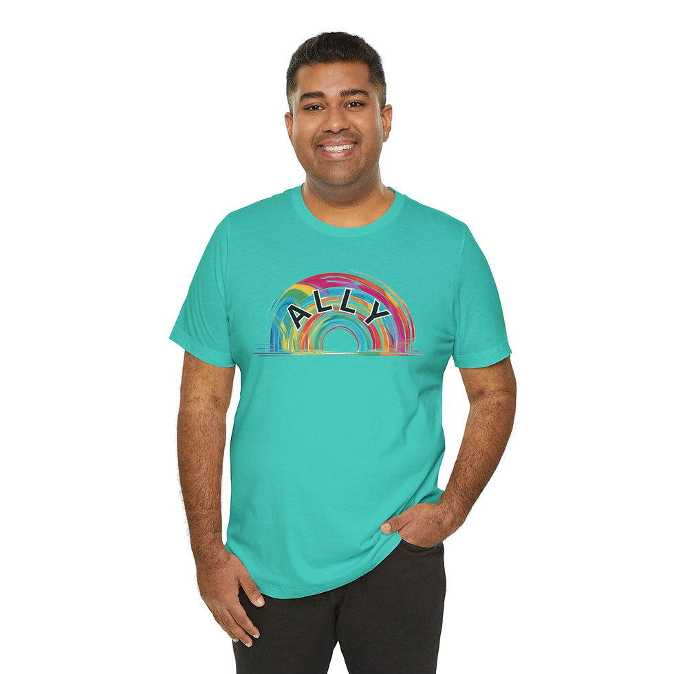 Thumbnail: ALLY Rainbow Unisex Tee, Inspirational, Diversity, Inclusive, PRIDE