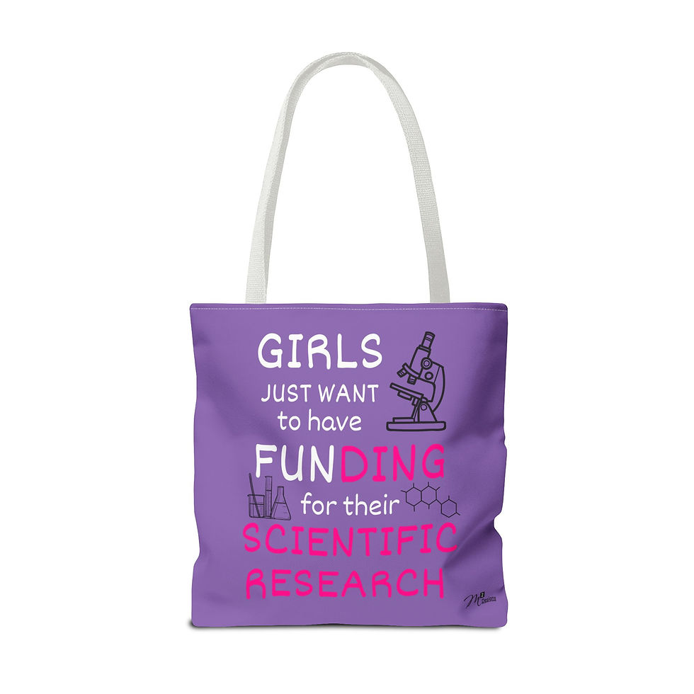 Thumbnail: Girls Just Want to have Funding Tote Bag, Light Purple 13x13, 16x16, 18x18 STEM
