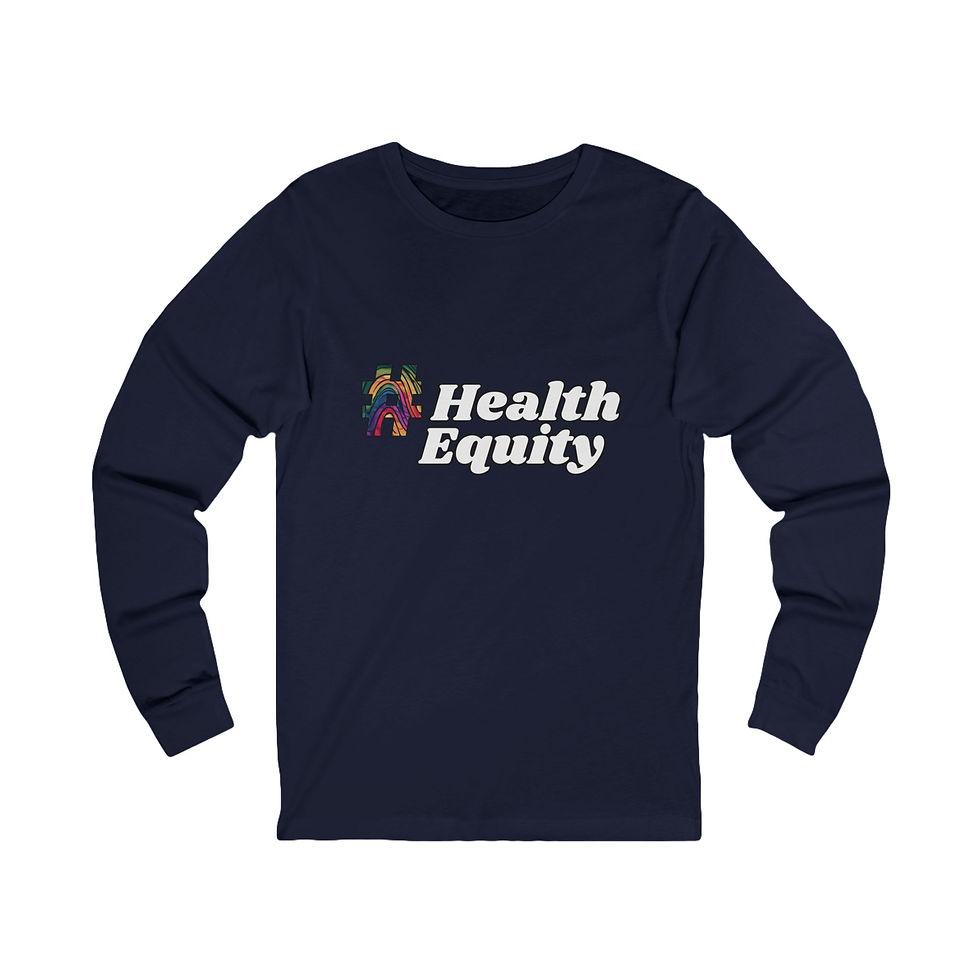 Thumbnail: Clinical Trial Diversity Matters #HealthEquity Unisex Long Sleeve Tee Front/Back