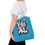 Thumbnail: Y’all Means All Tote Bag, Turquoise 13x13 16x16 18x18, Equality Inclusion LGBTQ+