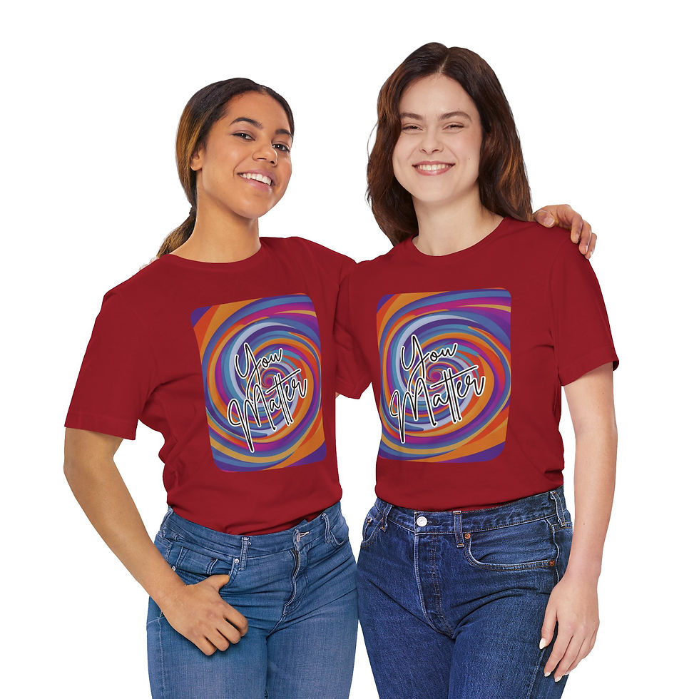 Thumbnail: You Matter Color Swirl Unisex Tee, Inspirational, Diversity, Inclusive PRIDE