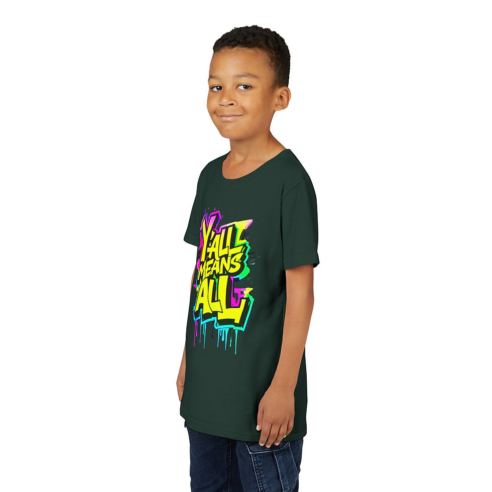 Thumbnail: Y’all Means All Youth Short Sleeve T-Shirt, Highlight Inclusive Apparel for Kids