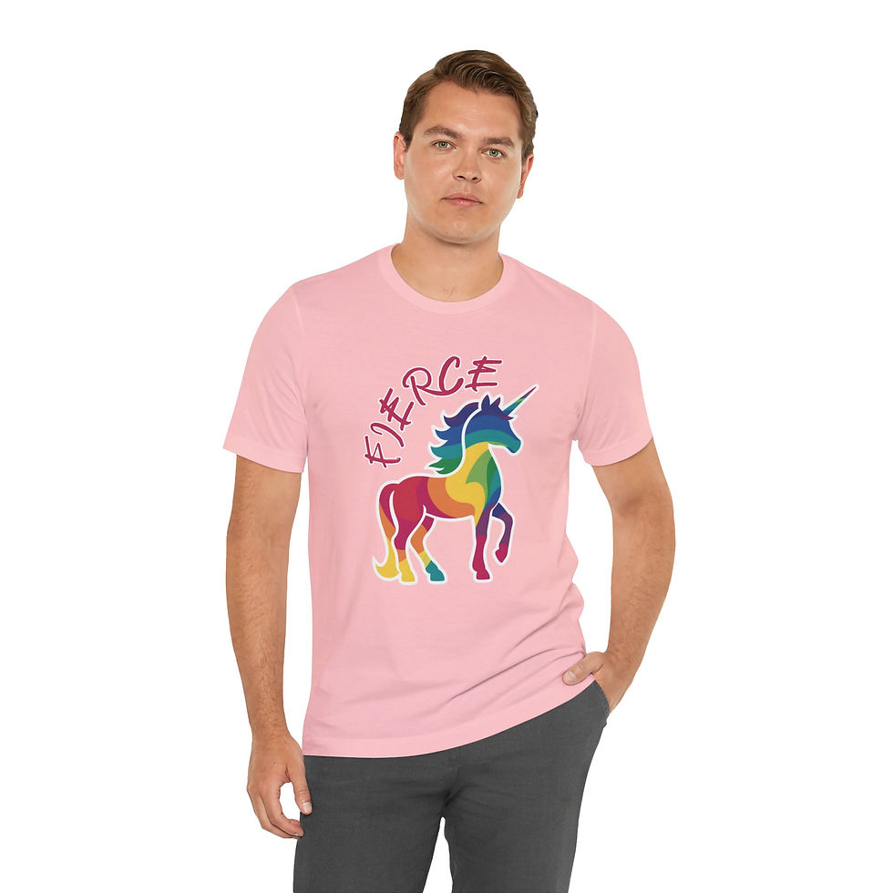 Thumbnail: FIERCE Rainbow Unicorn Unisex Tee, Inspirational, Diversity, Inclusive, PRIDE
