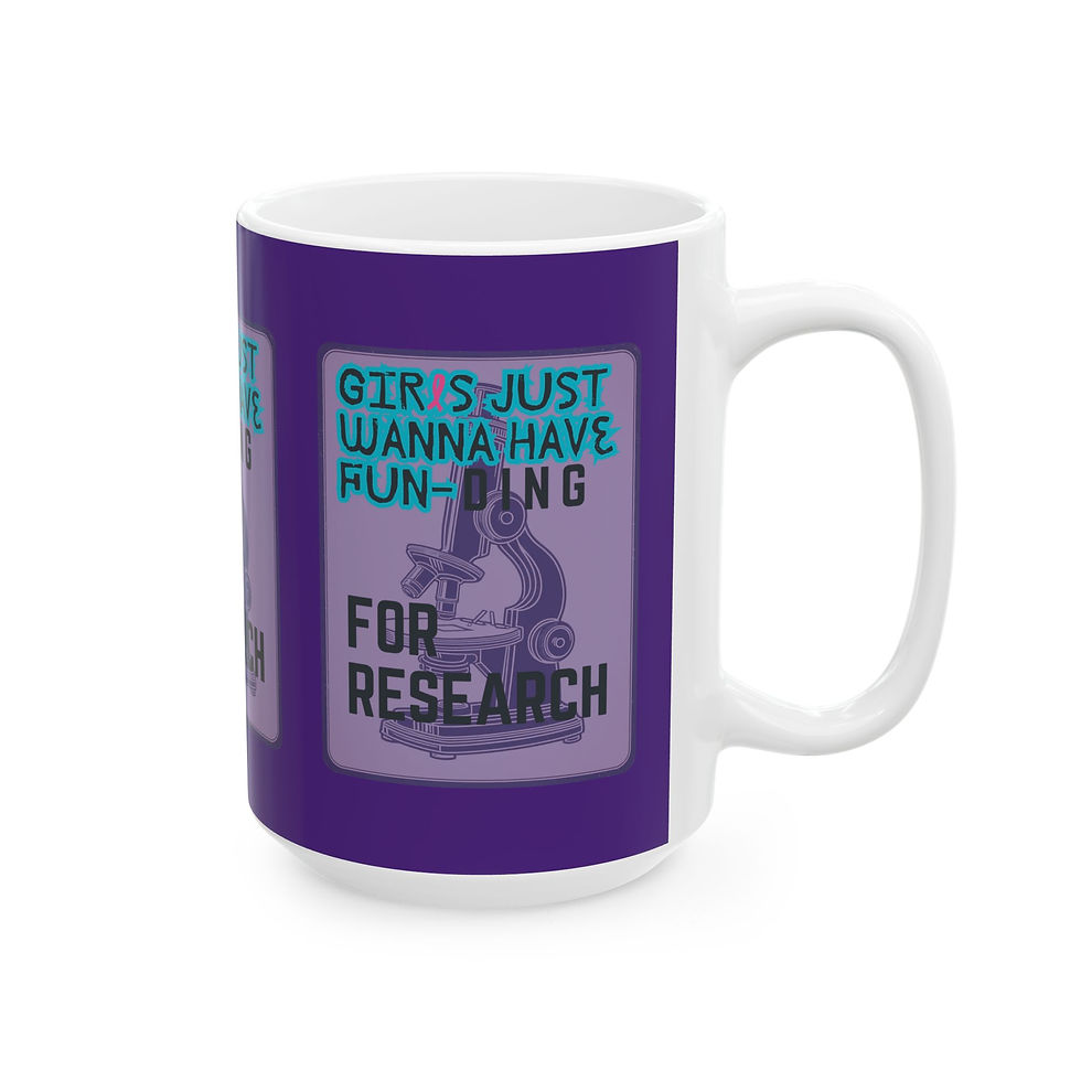 Thumbnail: Girls Just Wanna have FUN-DING Ceramic Mug, dk purple, Gender Equality, Science 
