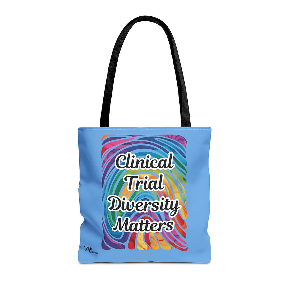 Thumbnail: Clinical Trial Diversity Matters Tote Bag, Rainbow/Light Blue, 3 sizes