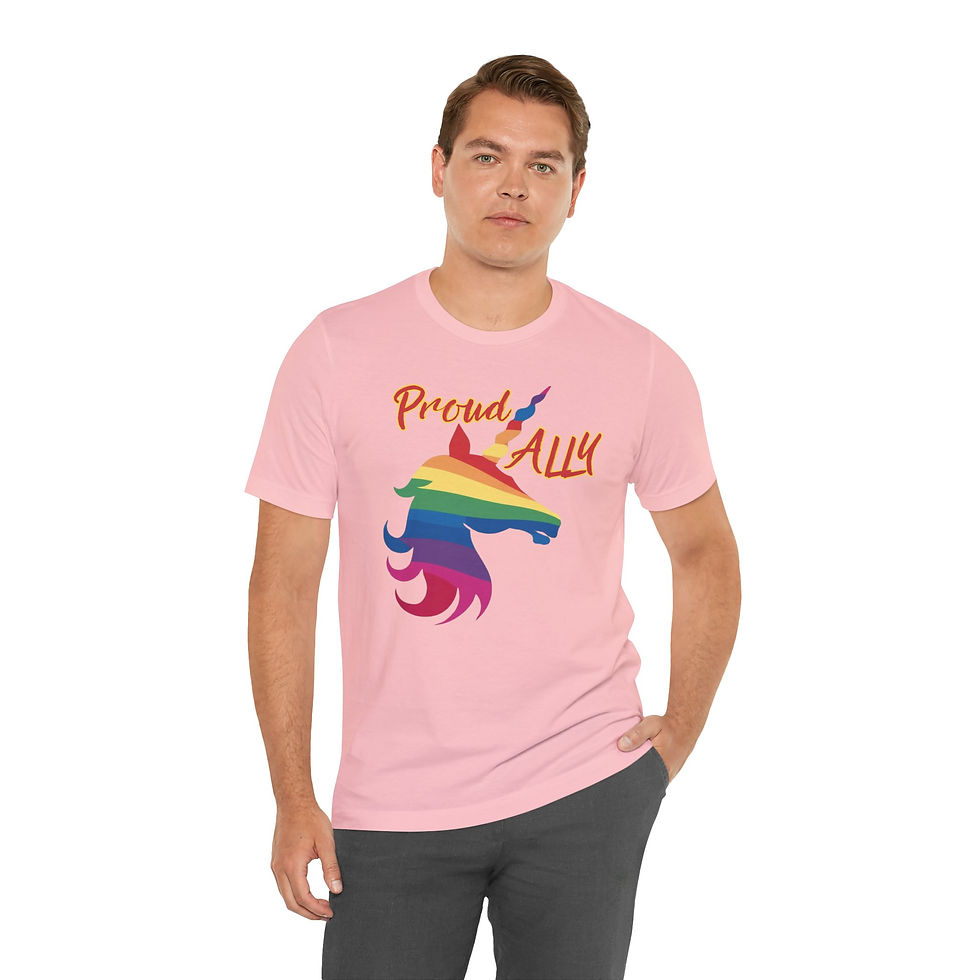 Thumbnail: Proud ALLY unicorn Unisex Tee, Inspirational, Diversity, Inclusive, PRIDE