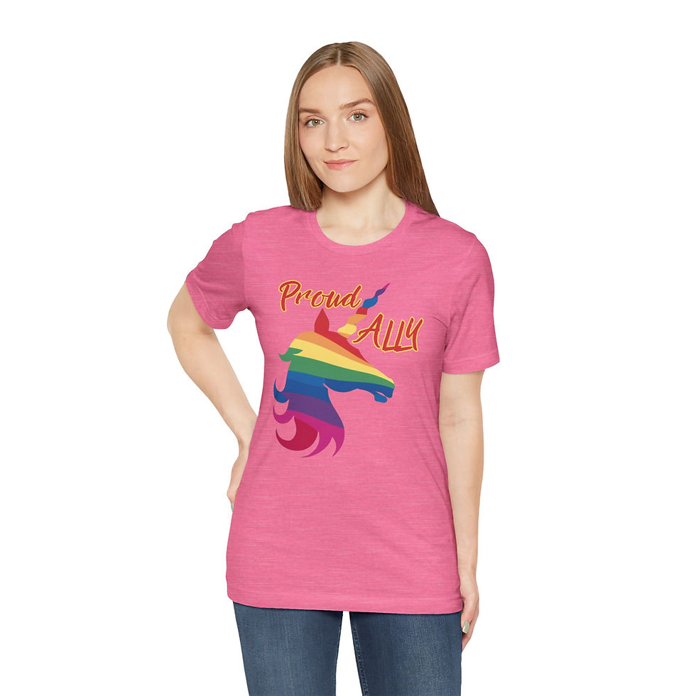 Thumbnail: Proud ALLY unicorn Unisex Tee, Inspirational, Diversity, Inclusive, PRIDE