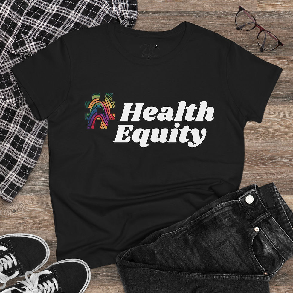 Thumbnail: Health Equity Women’s Midweight Tee, Clinical Trial Diversity Matters Back