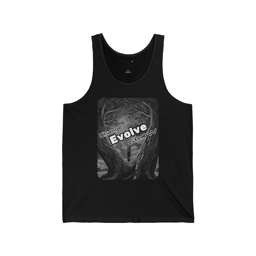 Thumbnail: Change, Evolve, Grow Tree Unisex Jersey Tank, Inspirational & Motivational