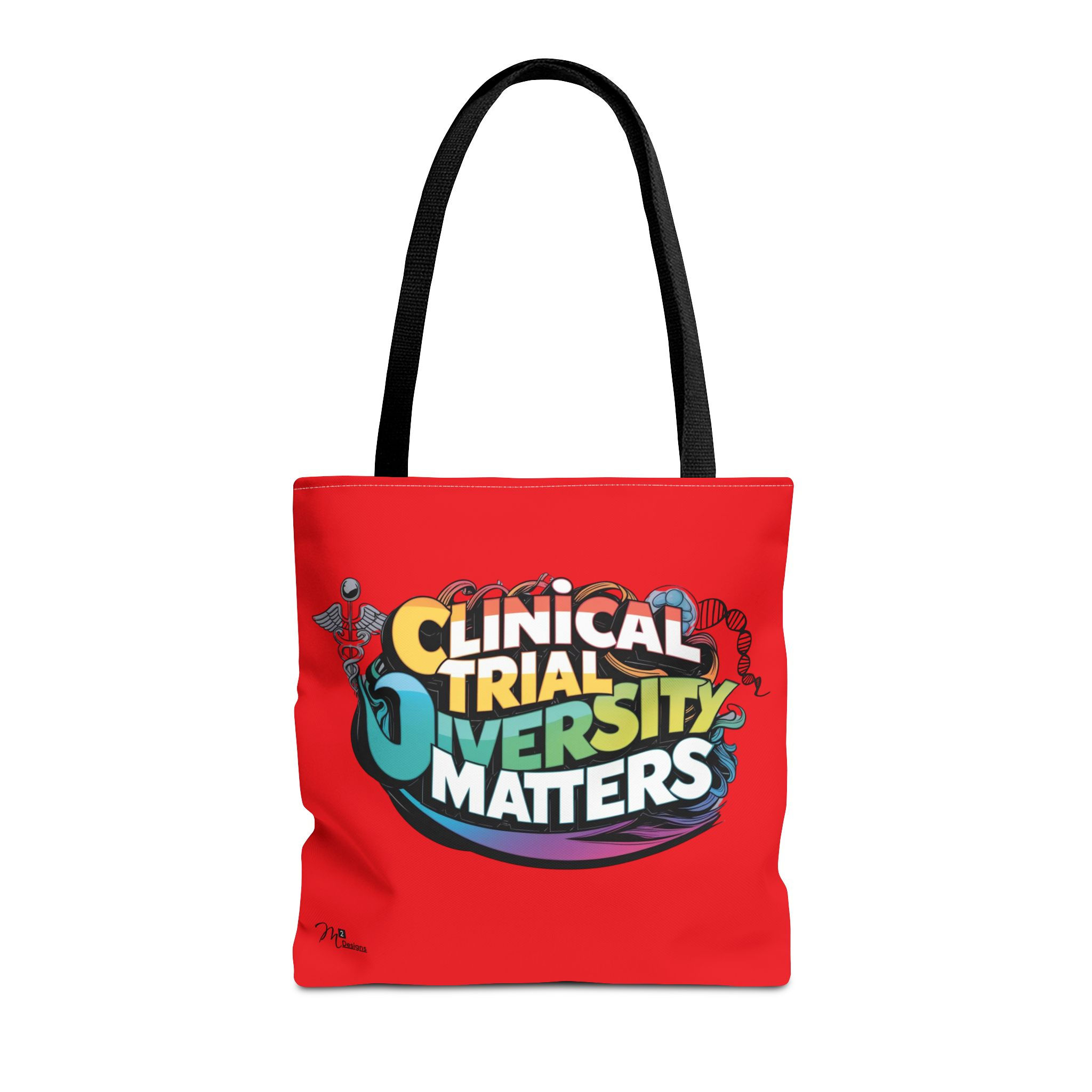 Clinical Trial Diversity Matters Tote Bag, Red 13x13, 16x16, 18x18 Science