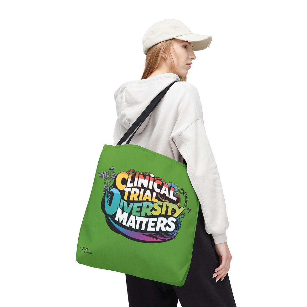 Thumbnail: Clinical Trial Diversity Matters Tote Bag, Green 13x13, 16x16, 18x18 Science
