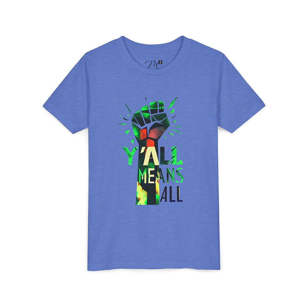 Thumbnail: Y’all Means All Resist, Youth Short Sleeve T-Shirt, Green Inclusive Apparel Kids