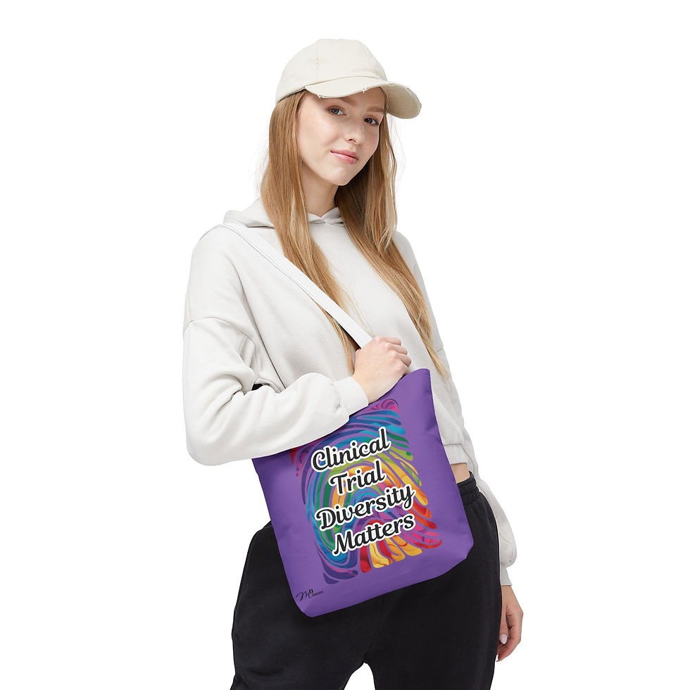 Thumbnail: Clinical Trial Diversity Matters Tote Bag, Rainbow/Light Purple, 3 sizes