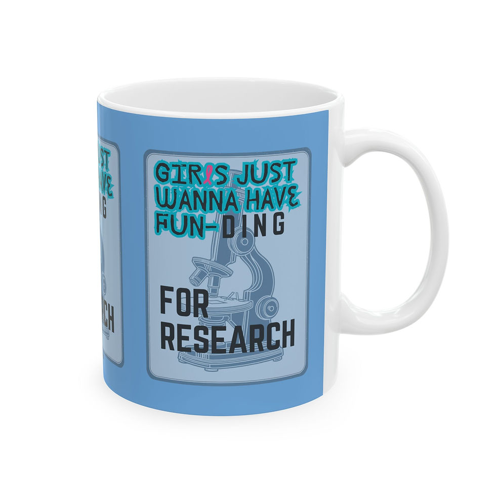 Thumbnail: Girls Just Wanna have FUN-DING Ceramic Mug, lt blue, Gender Equality, Science 