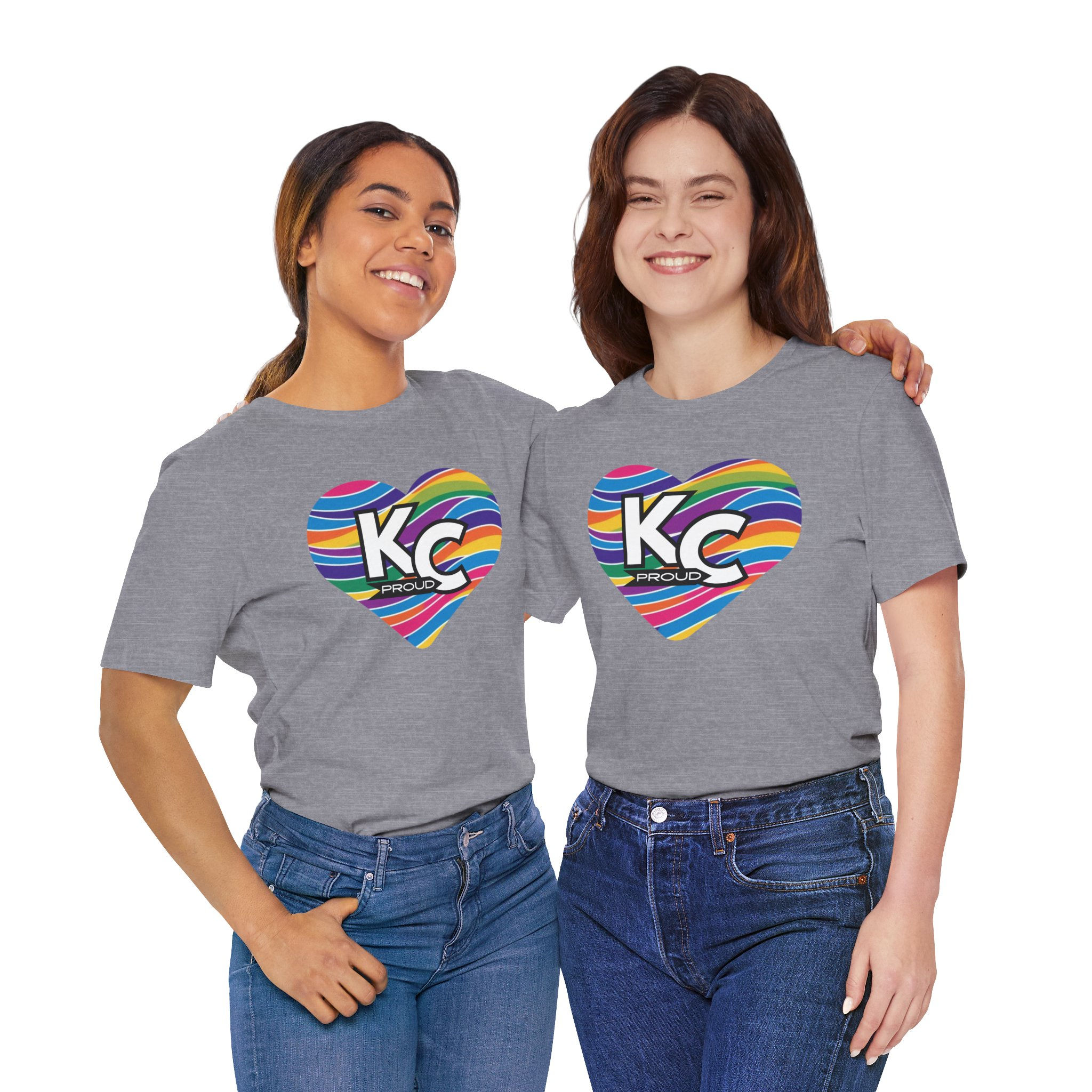 KC Proud rainbow wave heart Unisex Tee, Diversity, Inclusive, PRIDE
