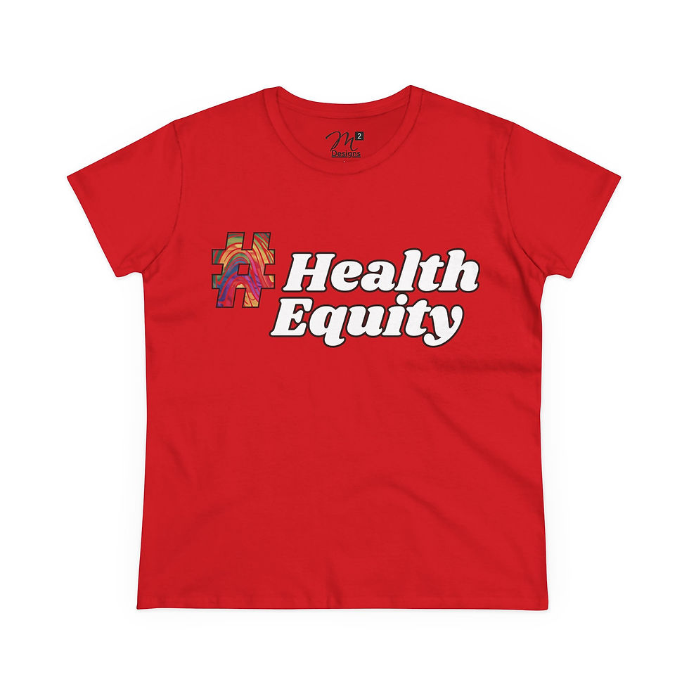 Thumbnail: Health Equity Women’s Midweight Tee, Clinical Trial Diversity Matters Back