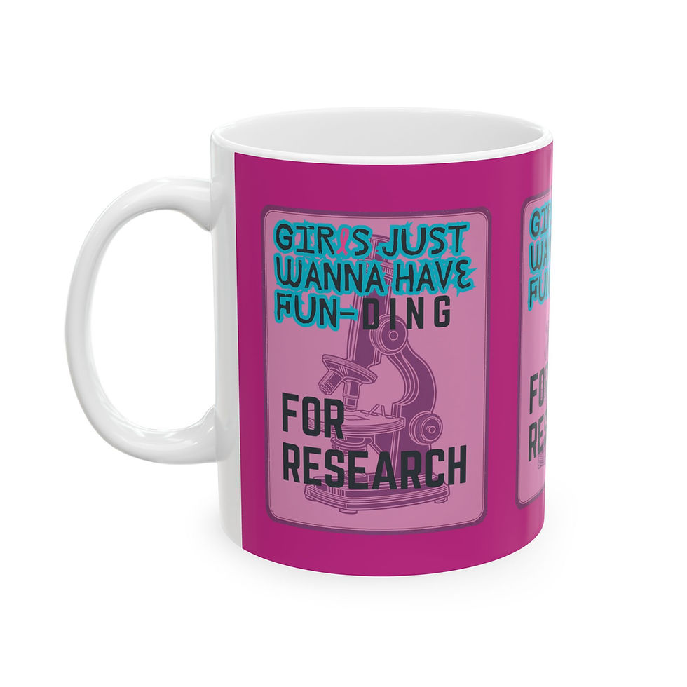 Thumbnail: Girls Just Wanna have FUN-DING Ceramic Mug, hot pink, Gender Equality, Science 