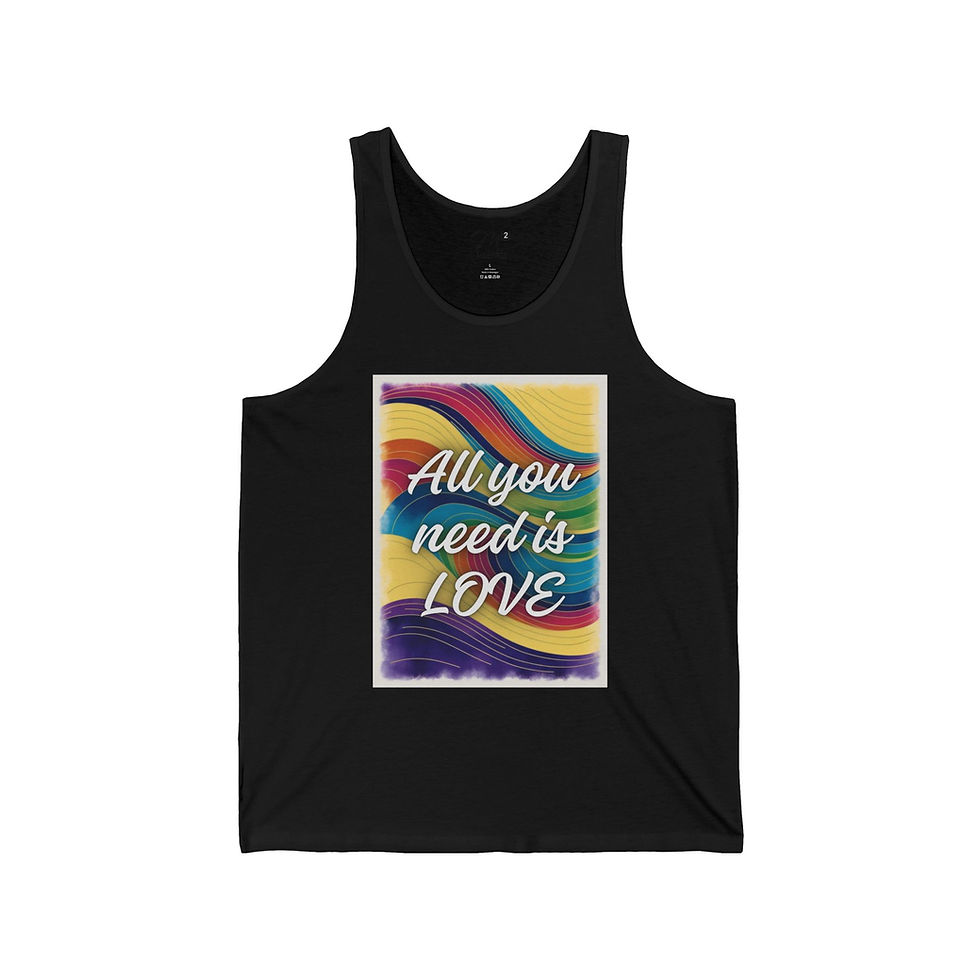 Thumbnail: All You Need is LOVE Unisex Jersey Tank, Rainbow Swirl, Positivity, Empowerment