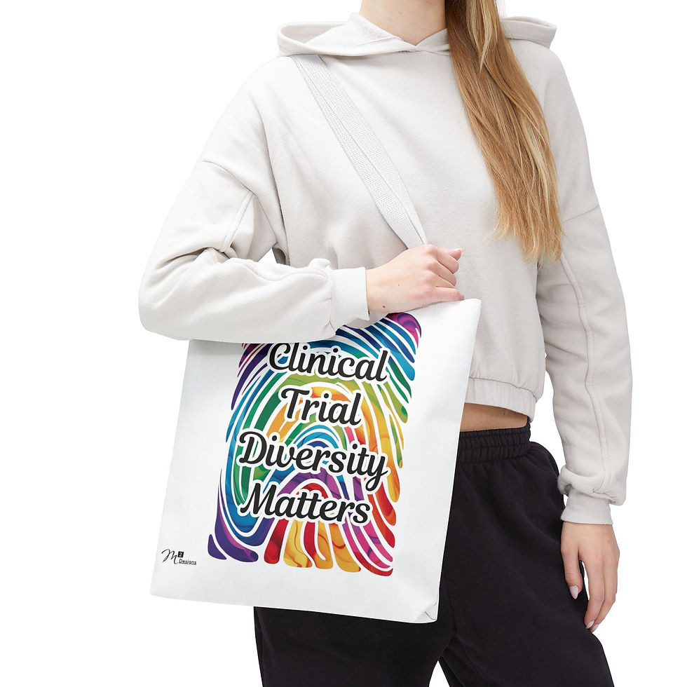 Thumbnail: Clinical Trial Diversity Matters Tote Bag, Rainbow/White, 13x13 16x16 18x18