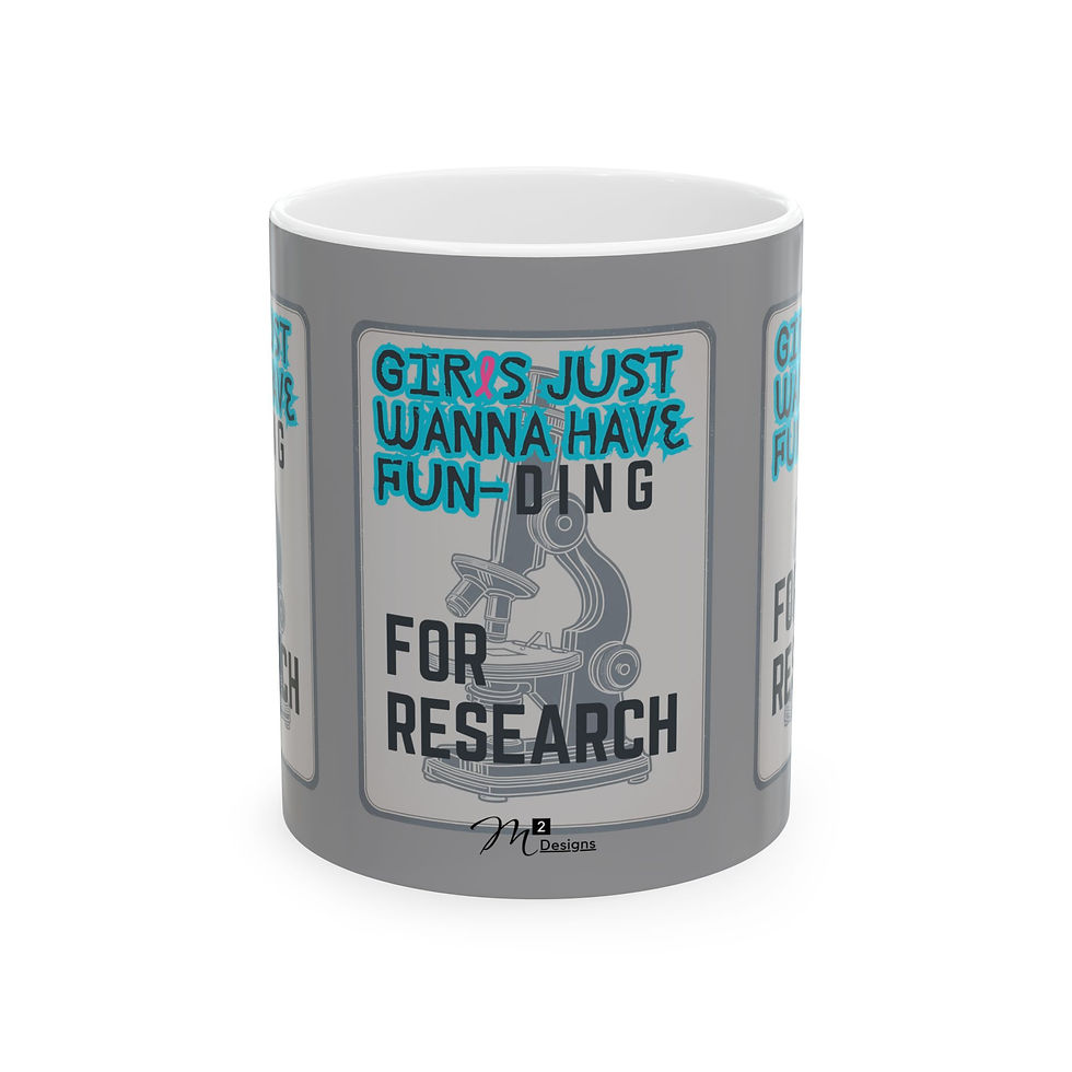 Thumbnail: Girls Just Wanna have FUN-DING Ceramic Mug, grey, Gender Equality, Science 