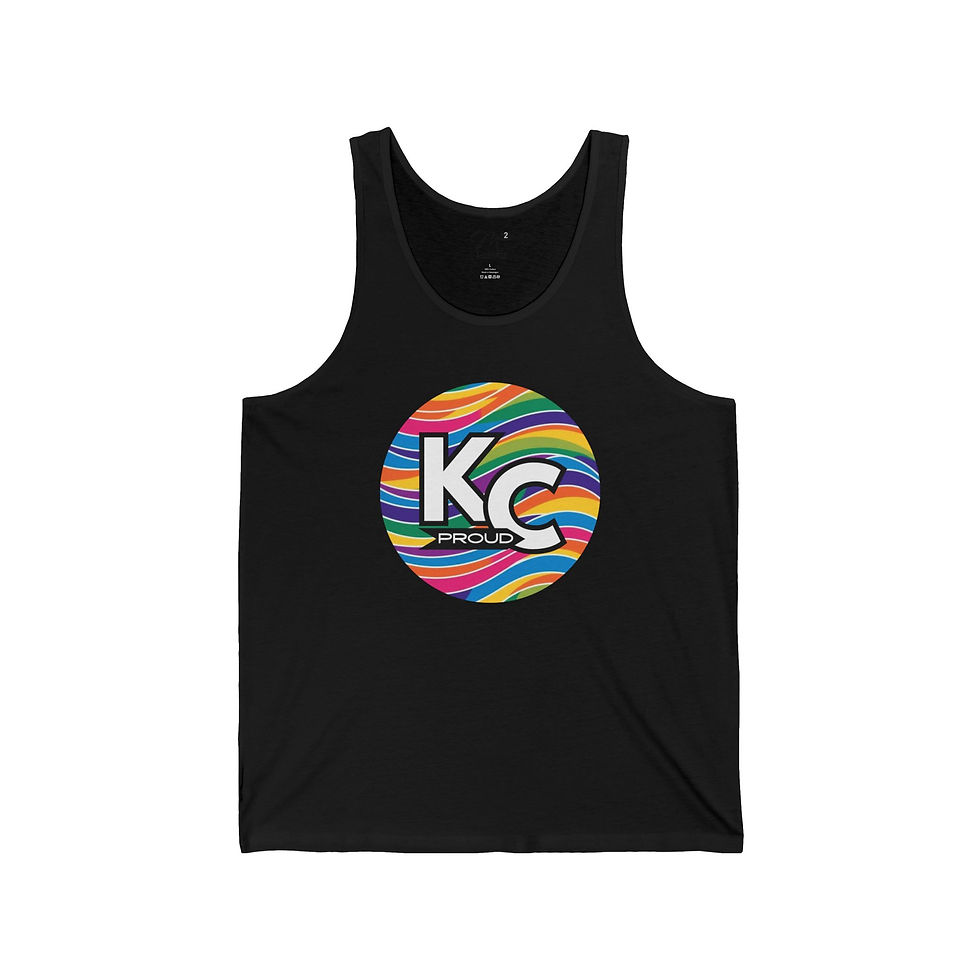Thumbnail: KC Proud rainbow wave Unisex Jersey Tank, Positivity, Diversity, PRIDE