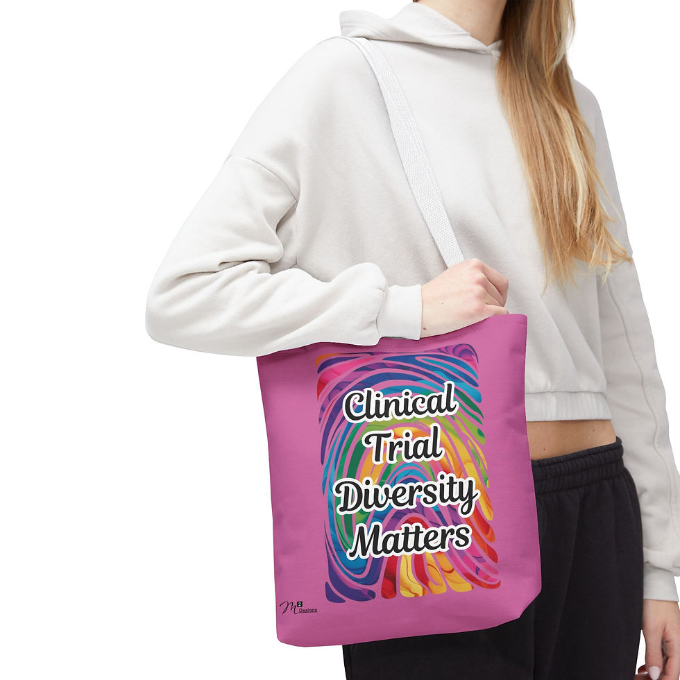 Thumbnail: Clinical Trial Diversity Matters Tote Bag, Rainbow/Light Pink, 3 sizes