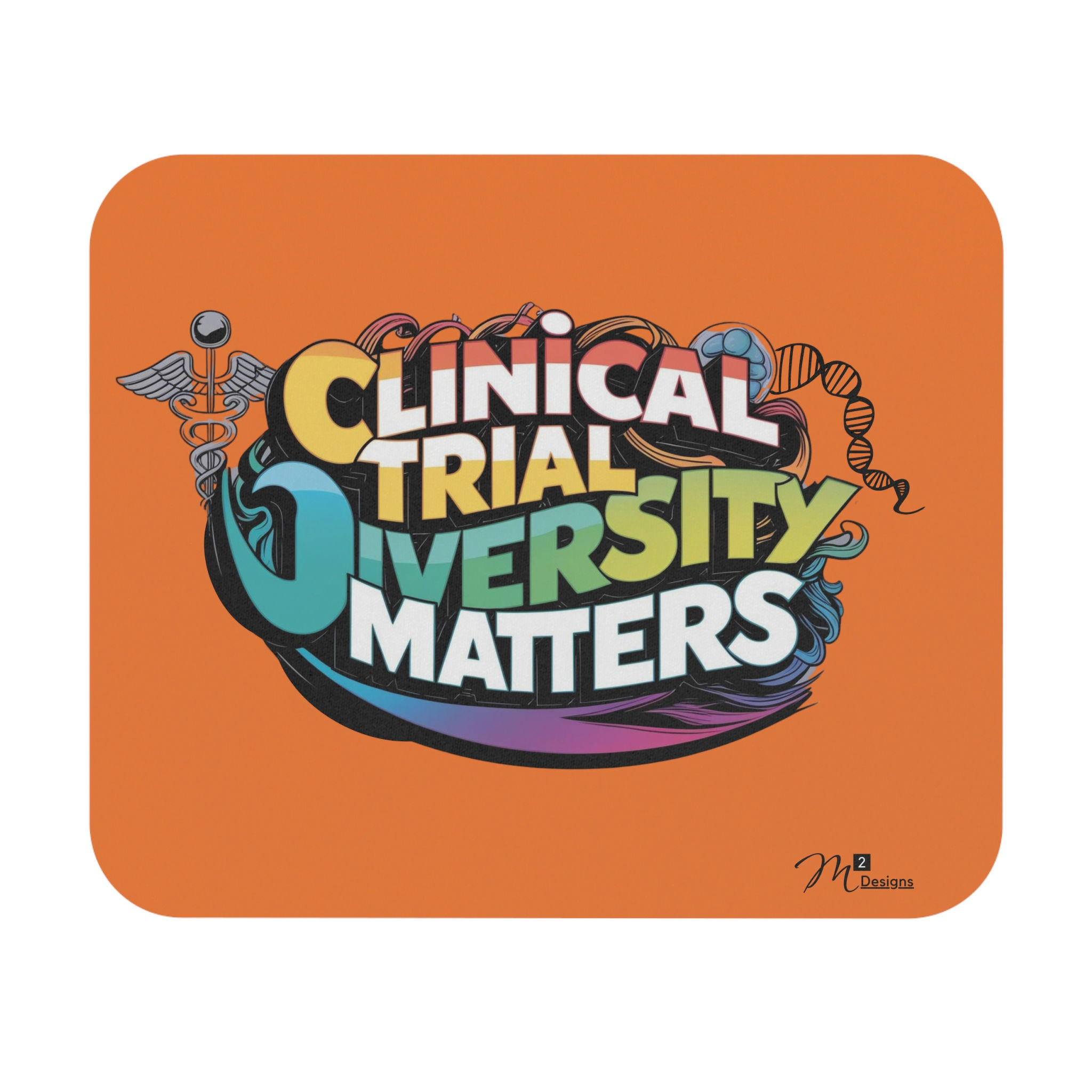 Clinical Trial Diversity Matters Mouse Pad, Crusta Orange Desk Accessory Science