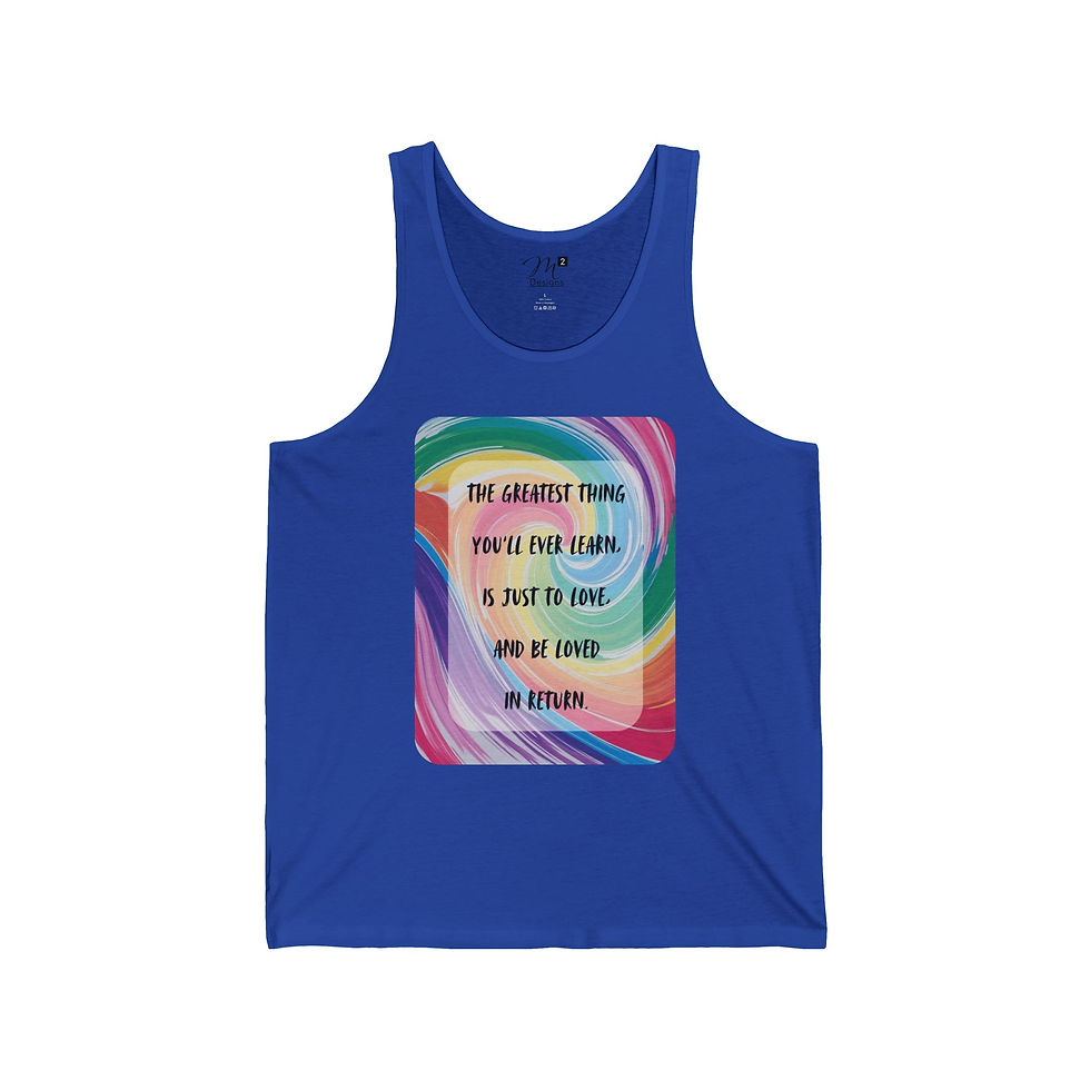 Thumbnail: The Greatest Thing Unisex Jersey Tank, Rainbow Swirl, Positivity, Empowerment