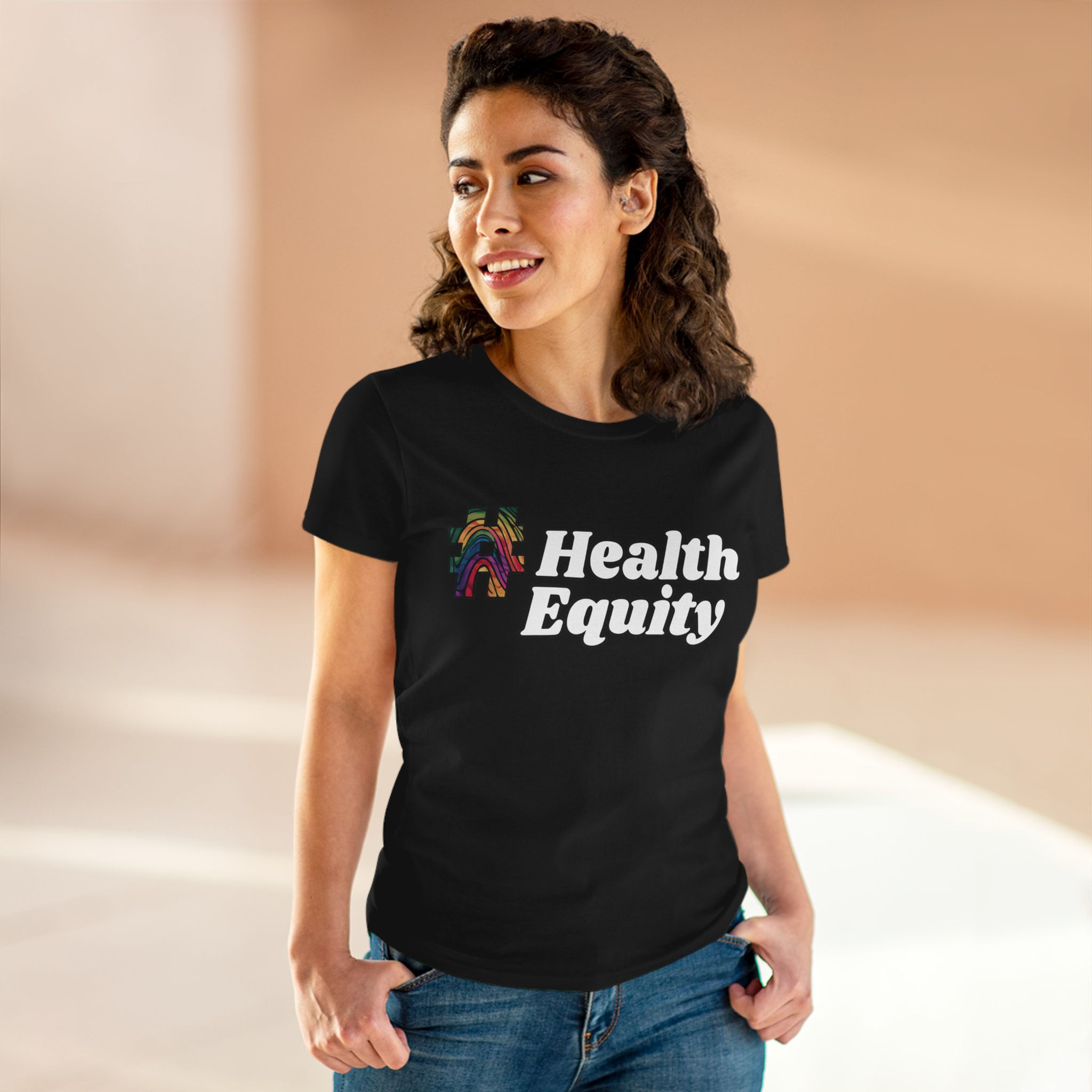 Health Equity Women’s Midweight Tee, Clinical Trial Diversity Matters Back