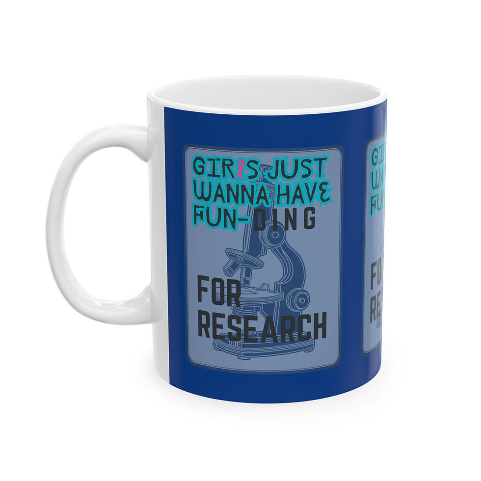Thumbnail: Girls Just Wanna have FUN-DING Ceramic Mug, dark blue, Gender Equality, Science 